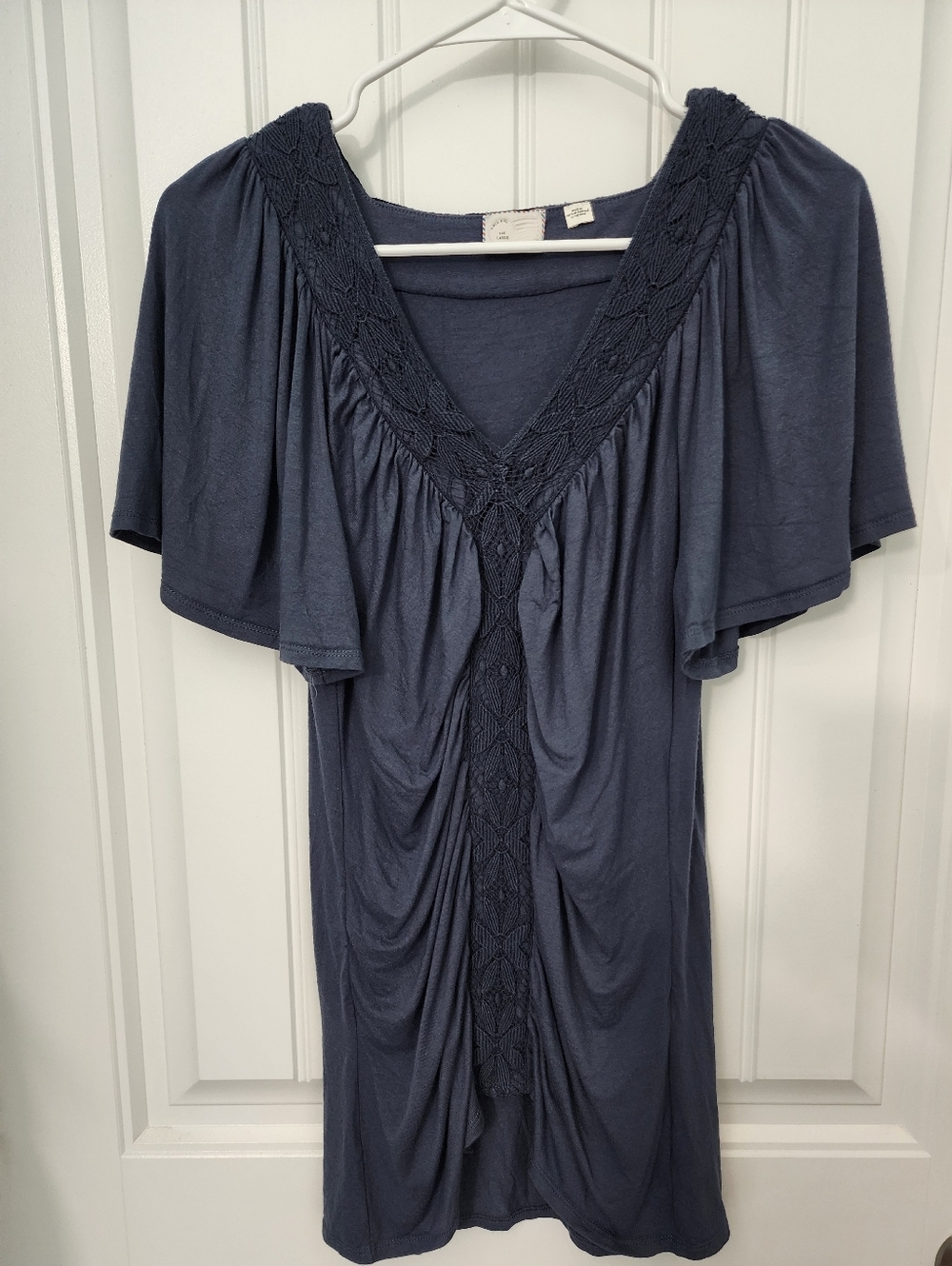 Anthropologie Womens Trifecta Drape Floral Ruched Blouse, Size Large